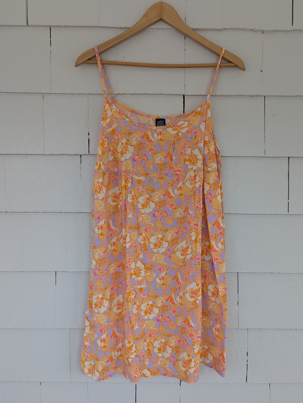 Wild Fable Orange Floral Patterned Dress With Pockets Size Medium